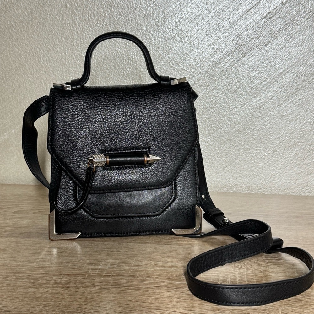Mackage Keeley Black Leather Crossbody Mini Bag